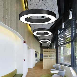 Arisha Luminaires Suspensions LED Anneau Simple Acrylique Noir/Blanc Salon/Cuisine