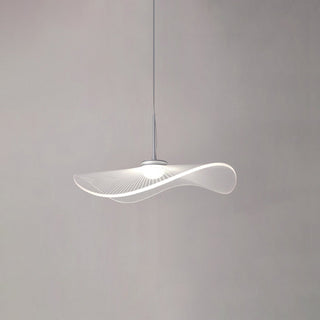 Arisha Suspension Feuille de lotus Contemporaine, Métal/Acrylique, Blanc, Salle de Séjour/Chambre à Coucher