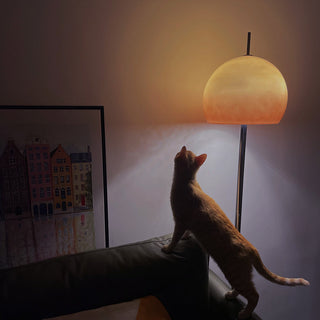 Mira Lampadaire Champignon Moderne, Métal/Verre, Jaune, Salon