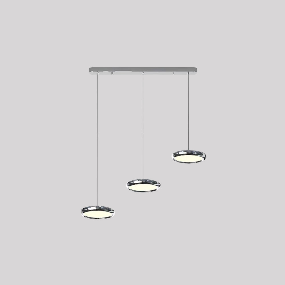 Arisha Suspension Ronde Moderne, Métal/Acrylique, Argent/Or/Rose Rouge, Salon