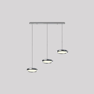 Arisha Suspension Ronde Moderne, Métal/Acrylique, Argent/Or/Rose Rouge, Salon