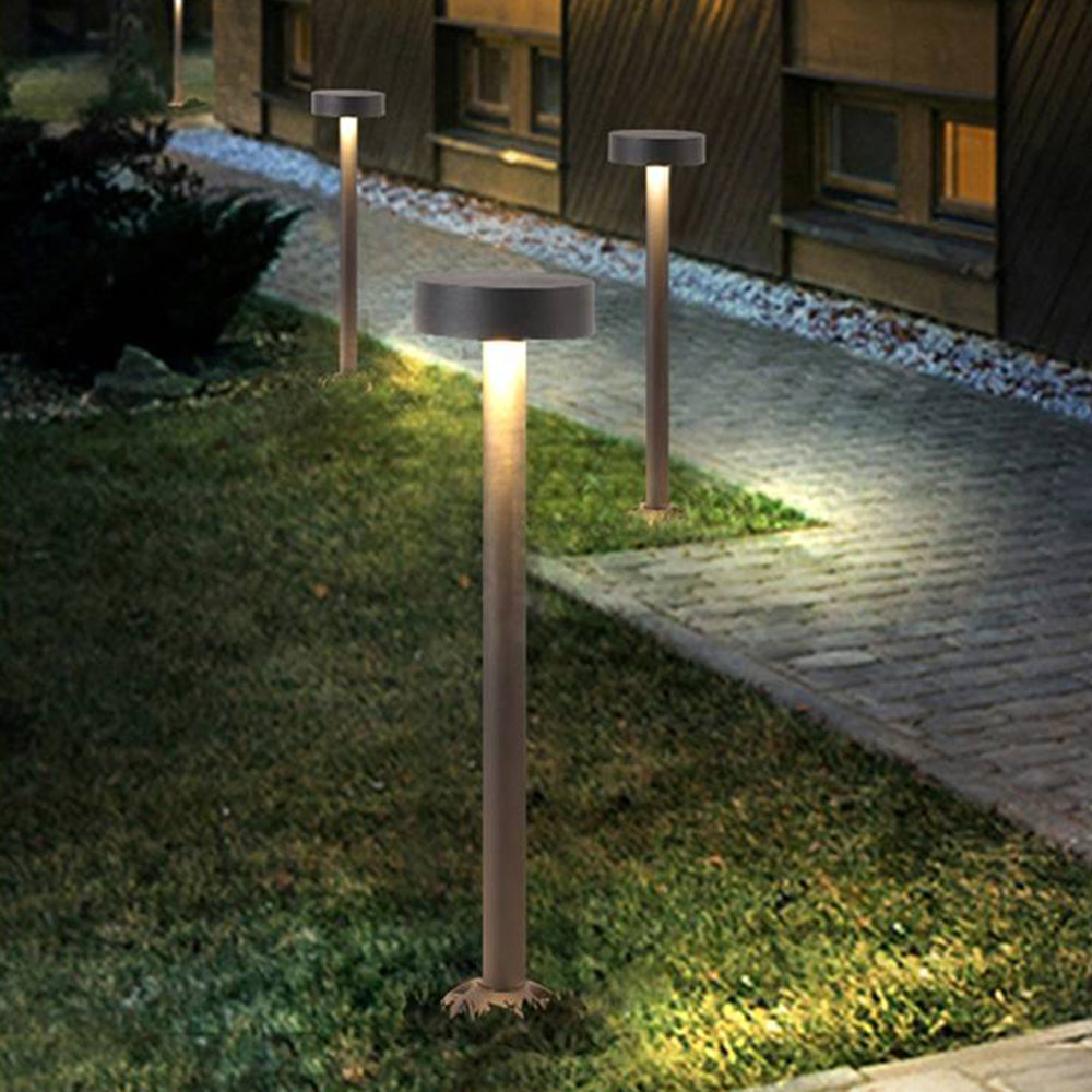 Ray Rond Moderne LED Lampadaire Extérieure Noir Métal/Verre Allée