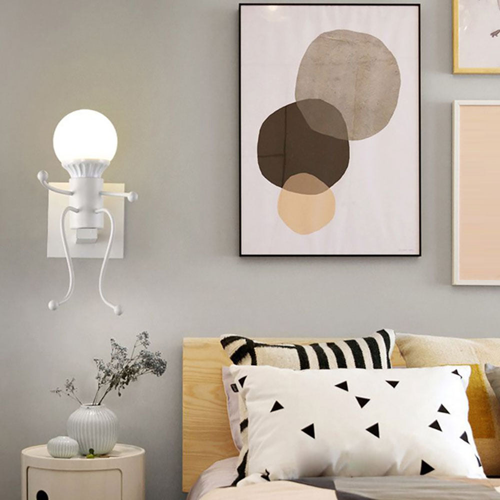 Luxo Applique Murale Design Italien LED Métal Noir/Blanc Chambre à Coucher/Salon