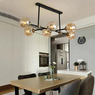 Valentina Moderne LED Suspension Noir Métal Verre Salon Chambre à Coucher