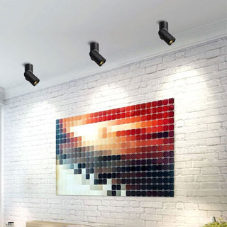 Arisha Cylindre Simple LED Plafonnier Blanc Noir Métal Salon