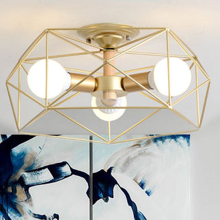 Arisha Moderne LED Plafonnier Doré/Blanc Métal Salon Chambre à coucher