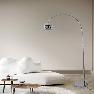 Mira Design Lampadaire Canne à Pêche Simple Argent Métal/Verre Chrome Salon Grande