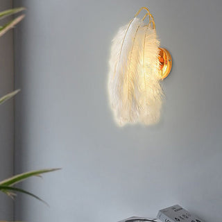 O'Moore Applique Murale Design LED Plume Moderne Métal Plume Blanc Chambre à Coucher/Salon