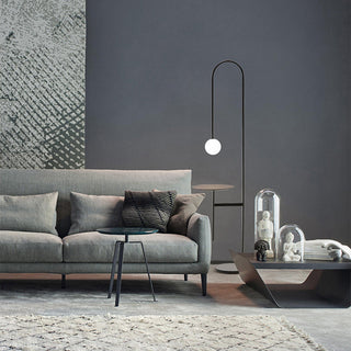 Valentina Design Avec Tableau Lampadaire Simple Métal/Marbre/Verre Noir Salon