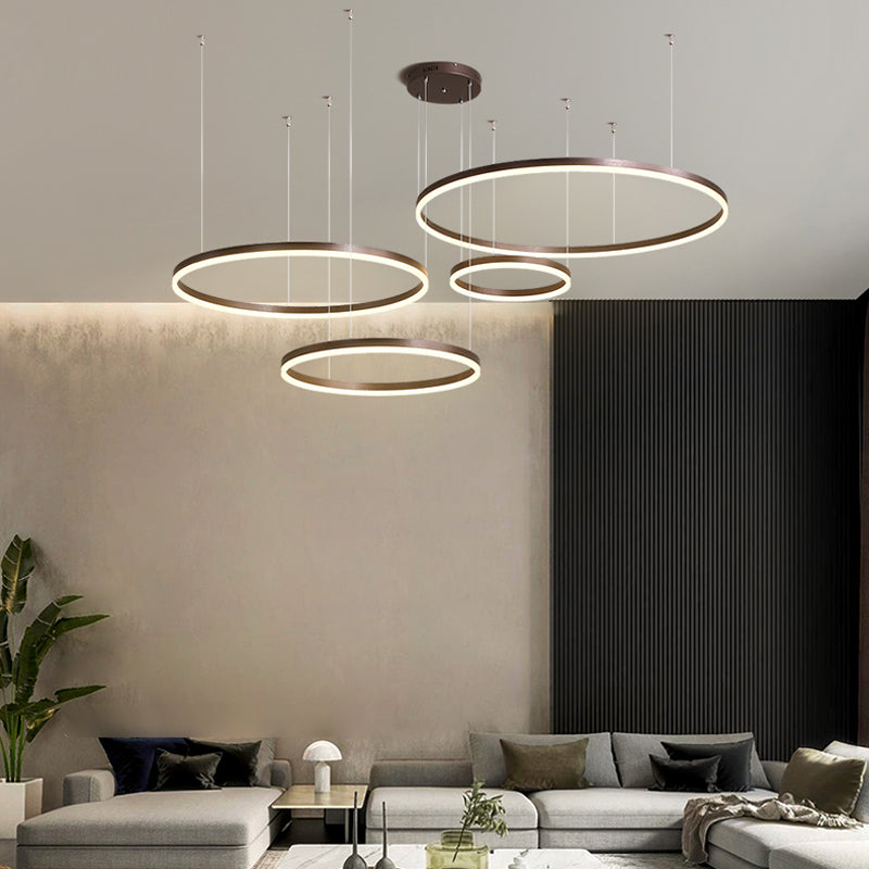 Zorin Suspension Anneau Moderne Métal Noir/Doré/Café Salon-Cielum