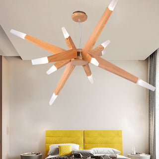 Muto Luminaires Suspensions Inégale Spoutnik Design Bois/Acrylique Chambre à Coucher