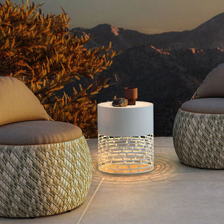 Ray Ronde  LED Lampe de Table Blanc Métal/Acrylique Extérieur Jardin