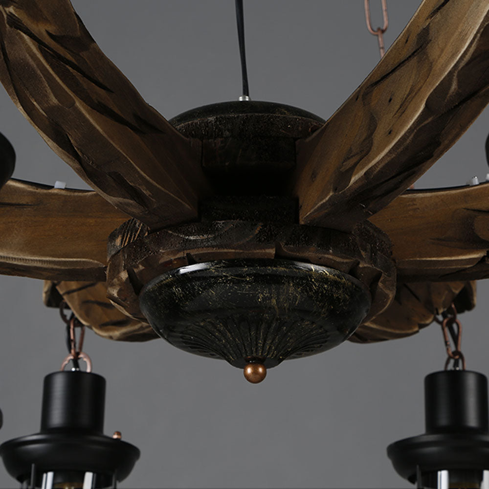 Epoch Lustre Flèche Vintage, Metal/Bois, Marron, Salon