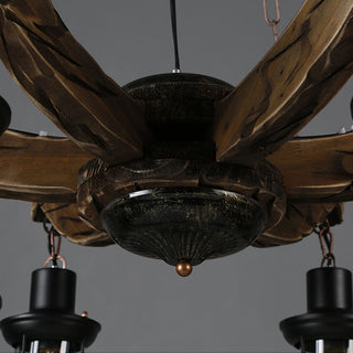 Epoch Lustre Flèche Vintage, Metal/Bois, Marron, Salon