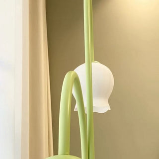 Arisha Lampadaire Fleur/Multi Art Deco, Métal/Verre, Blanc, Salon