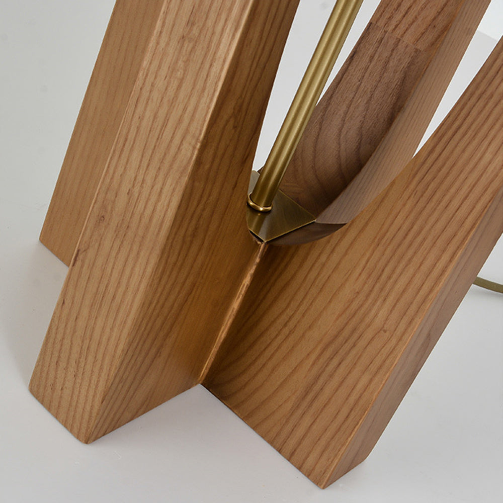 Muto Lampadaire Rectangulaire Naturel, Tissu, Bois, Salon/Bureau