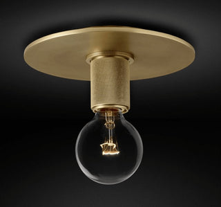 Solara Lumière de Plafond Conique en Verre et Laiton Industrielle