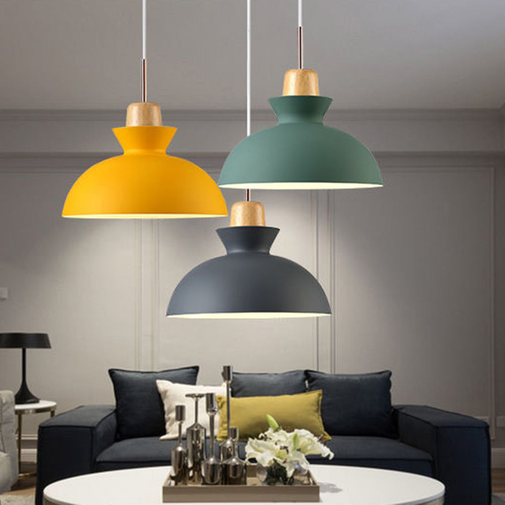 Valentina Suspension Luminaire 3 Lampes Moderne Design Jaune/Vert Métal Chambre/Salle à Manger