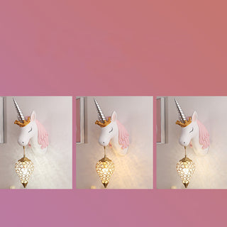 Aria Applique Murale Moderne Licorne/Fraise, Rose/Bleu, Chambre d'enfants