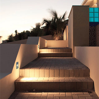 Ray Éclairage Escalier Extérieur Rectangulaire Moderne, Métal/Verre, Gris/Noir, Escalier