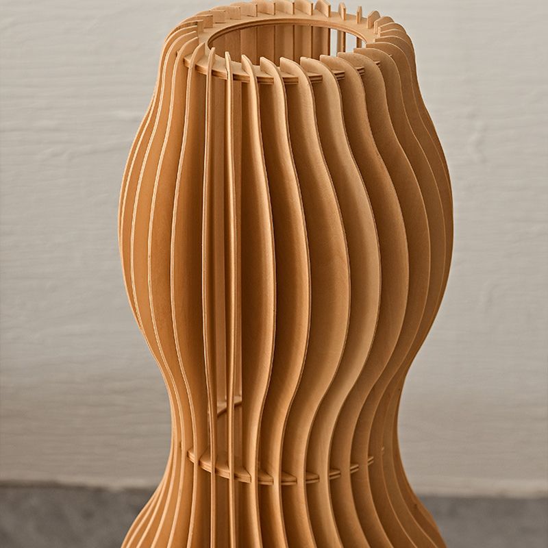 Muto Lampadaire Vague Moderne, Bois, Kaki, Salon