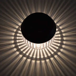 Ray Lampe de Table Ronde Moderne, Acrylique, Noir, Jardin