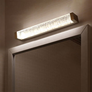 Arisha Applique Murale à Miroir Design LED Transparente Rectangulaire Moderne Métal Cristal Blanc Salle de Bain