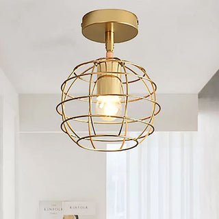 Arisha Globe Art LED Plafonnier Laiton Métal Salon Chambre à coucher