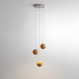 Wooden Orb Sphere Cluster Pendant Light-Neutral Decor