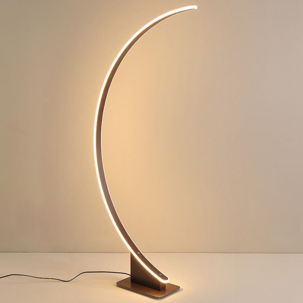 Ray Design Lampadaire Arche Simple Métal/Silicone Café/Blanc Salon/Chambre à Coucher