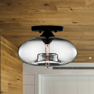 Arisha Oval Industriel LED Plafonnier Rouge/Marron/Ambre/Bleu Métal/Verre Salon