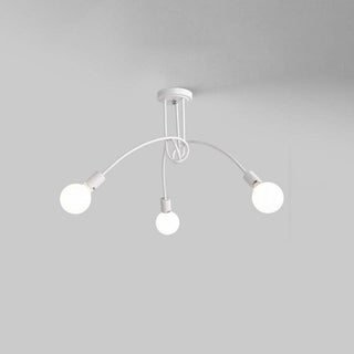 Valentina Lustre Linéaire/Bulle Moderne, Métal, Noir/Blanc/Or, Salon