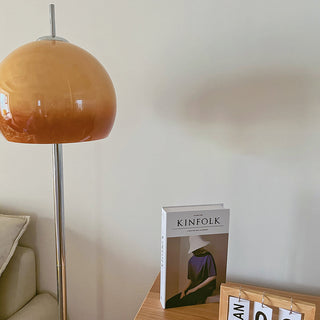 Mira Lampadaire Champignon Moderne, Métal/Verre, Jaune, Salon