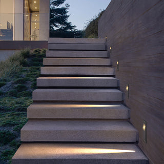 Ray Éclairage Escalier Extérieur Rectangulaire Moderne, Métal/Verre, Noir, Escalier