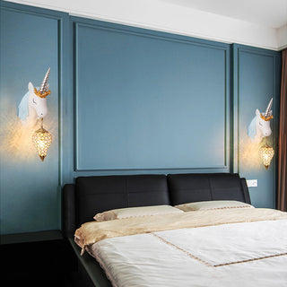 Aria Applique Murale Moderne Licorne/Fraise, Rose/Bleu, Chambre d'enfants