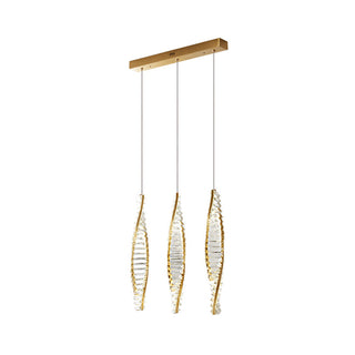 Kristy Suspension Carrée Moderne, Métal/Cristal, Noir/Or, Chambre à Coucher/Bar