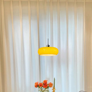 Vorenix Suspension Dôme Moderne Verre. Blanc/Orange. Salle de Bain-Luire