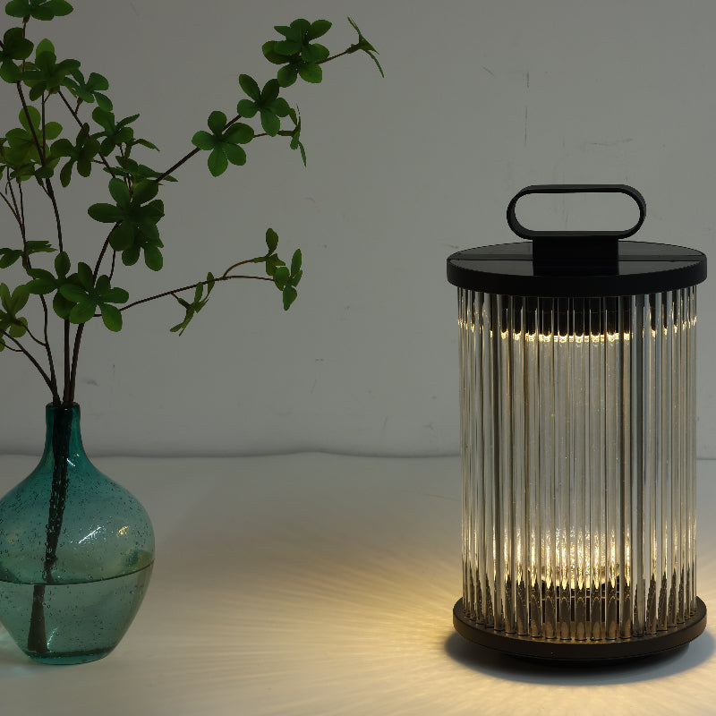 Ray Lampadaire Cylindre Simple, Métal/Verre, Gris, Jardin