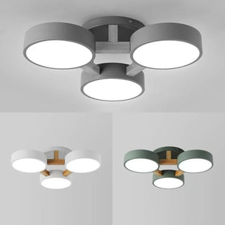Aria Ronde LED Plafonnier Blanc/Vert/Gris Fumé Métal/Acrylique Salon