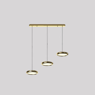 Arisha Suspension Ronde Moderne, Métal/Acrylique, Argent/Or/Rose Rouge, Salon