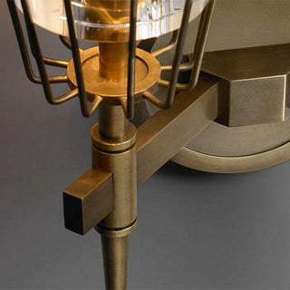 Arisha Design Italien LED Applique Murale Linéaire Vintage Métal/Verre Or Salon/Chambre