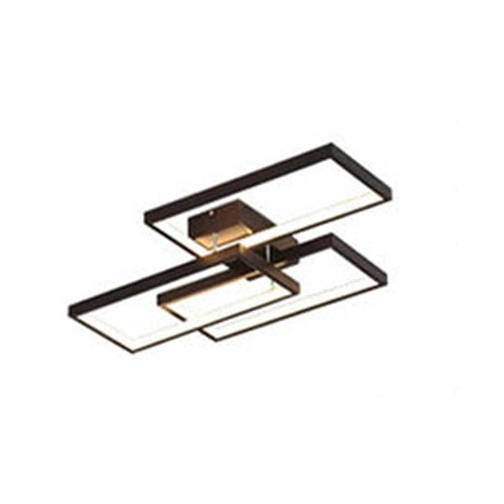 Arisha Plafonnier Carré/Rectangle/Rond Moderne, Métal/Acrylique, Noir/Blanc, Salon