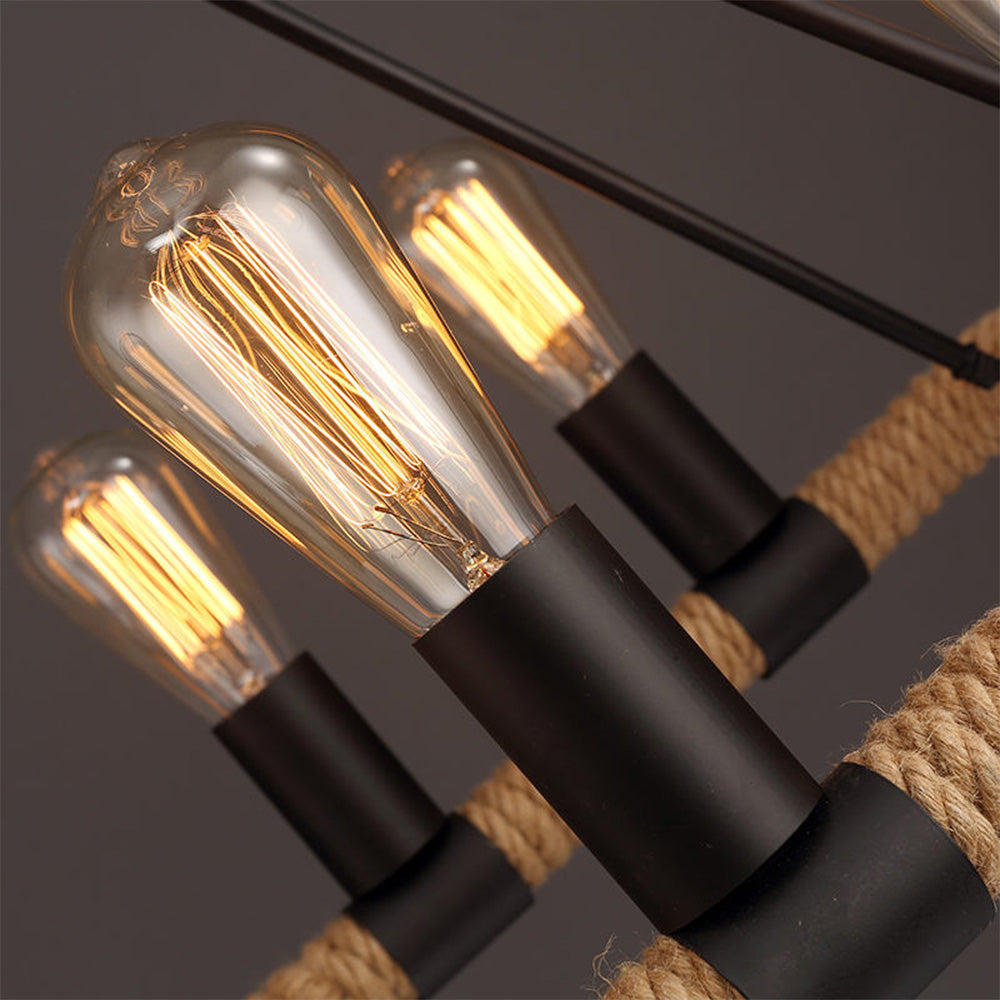Silva Industrielle LED Luminaires Suspensions Rétro Métal Noir Salon/Chambre à Coucher
