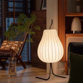 Ritta Lampadaire Poire Art Deco, Métal/Tissu, Beige, Salon