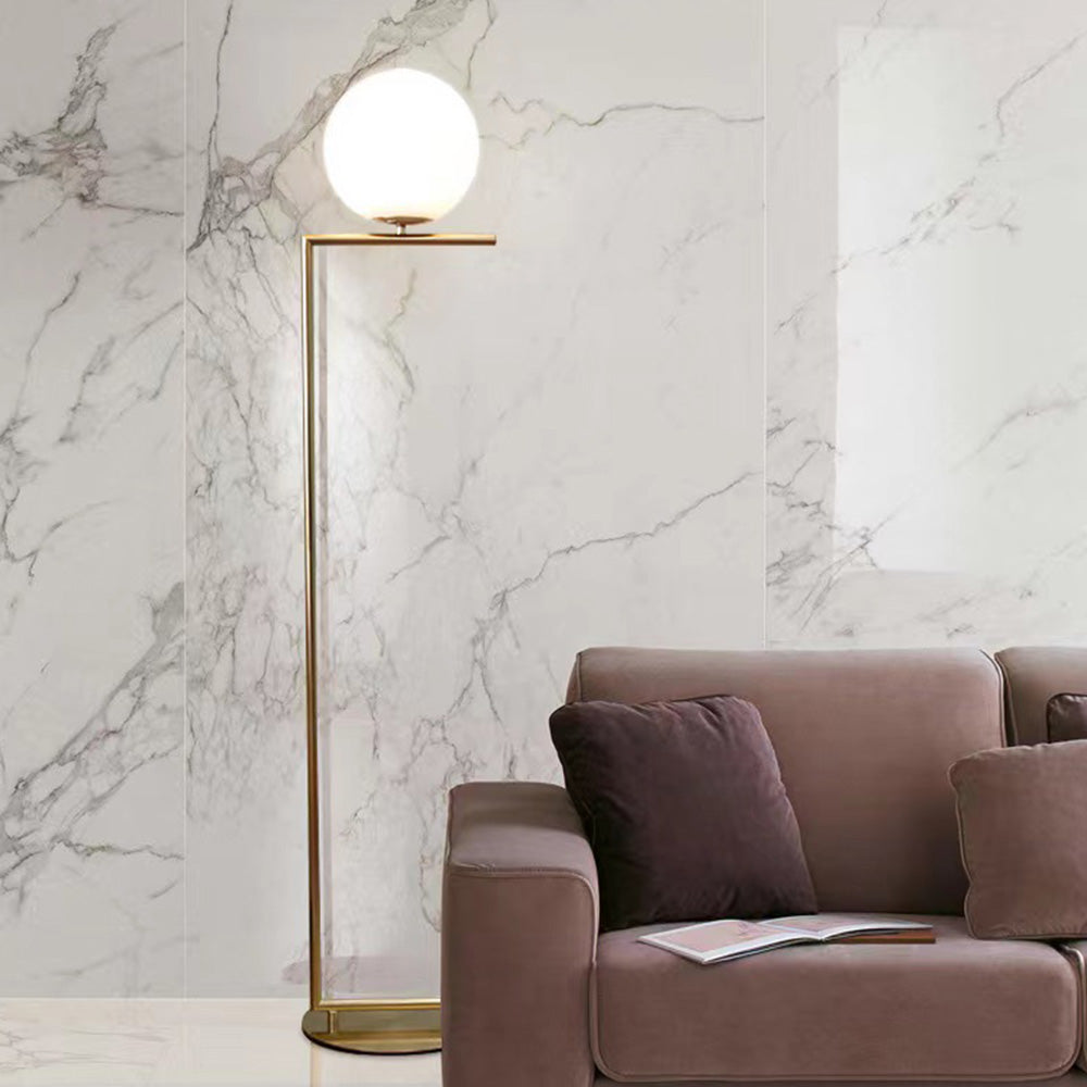Valentina Lampadaire Globe Moderne Métal/Verre Laiton/Argent Salon/Chambre