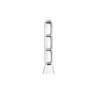 Valentina Luminaires Suspensions LED Cylindre Minimalisme Métal/Verre Transparent Salon/Chambre à Coucher