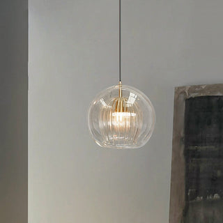 Eronix Suspension Bulle Nordique Verre Transparent/Doré Salon/Chambre-Luire