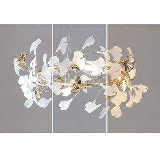 Tirex Suspension Feuille/Multi Moderne Métal/Céramique Doré/Blanc Salon-Luire