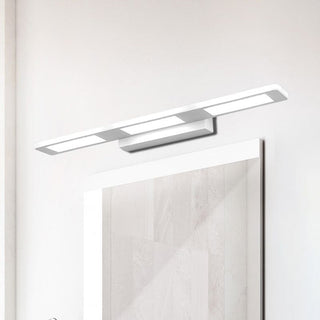 Arisha Applique Murale à Miroir Rectangulaire Design LED Moderne Métal Acrylique Blanc Salle de Bain