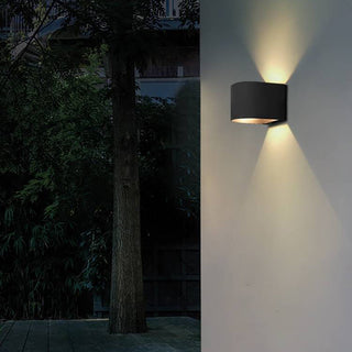 Ray Cylindrique LED Applique Murale Noir Métal Verre Jardin